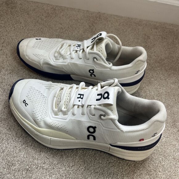 On Cloud Running The Roger Pro Tennis Shoe Womens 9.5 Court Sneaker White Blue - Picture 3 of 8